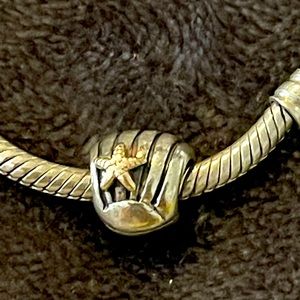 Pandora two tone sea shell and starfish charm